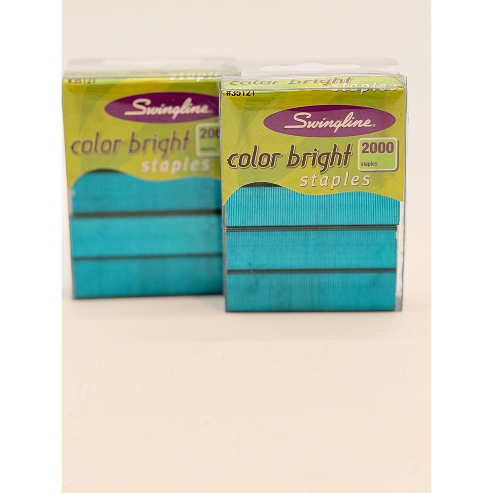 Swingline Color Bright Staples 1 Pack 2000 Teal Blue Standard #35121